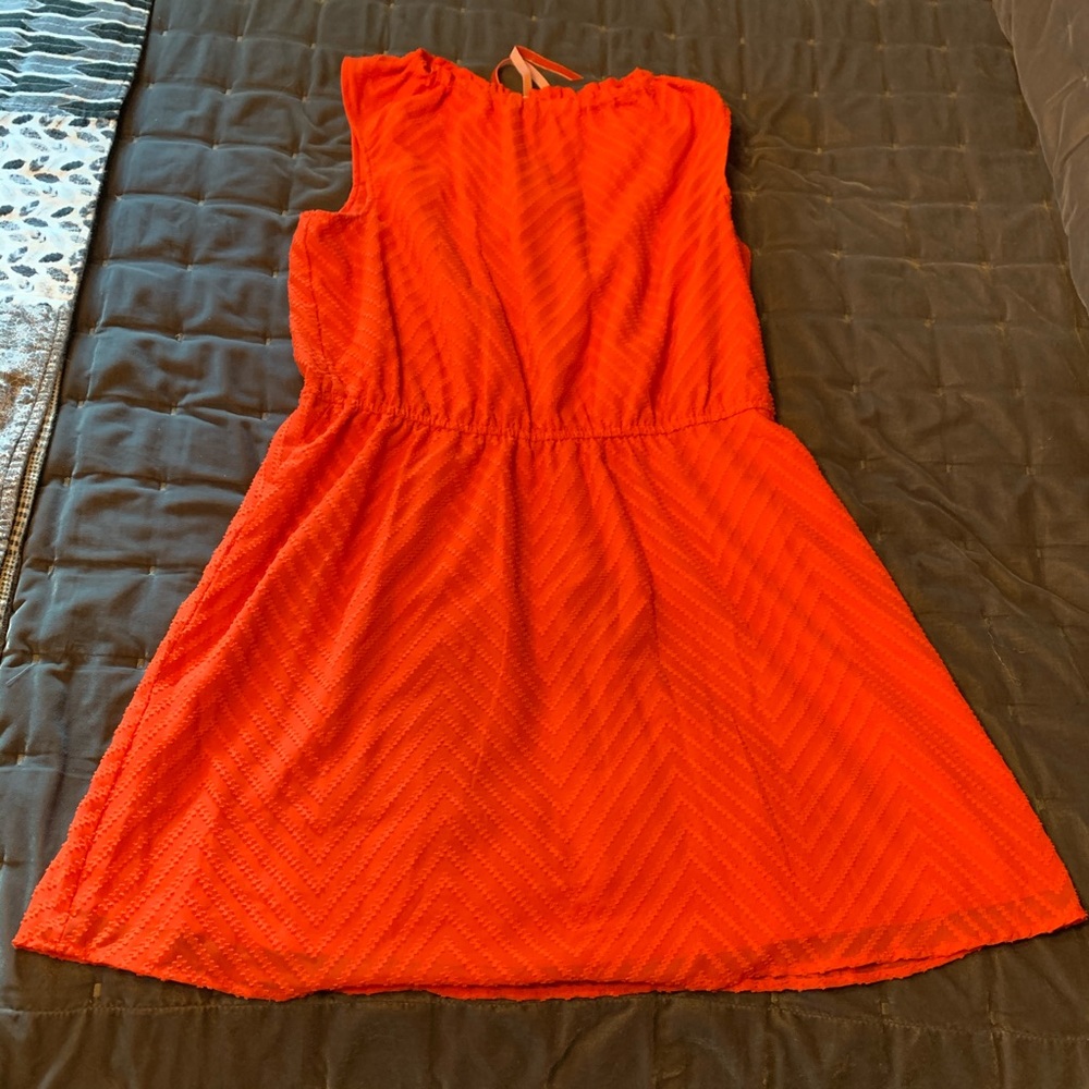 chevron & coral dress